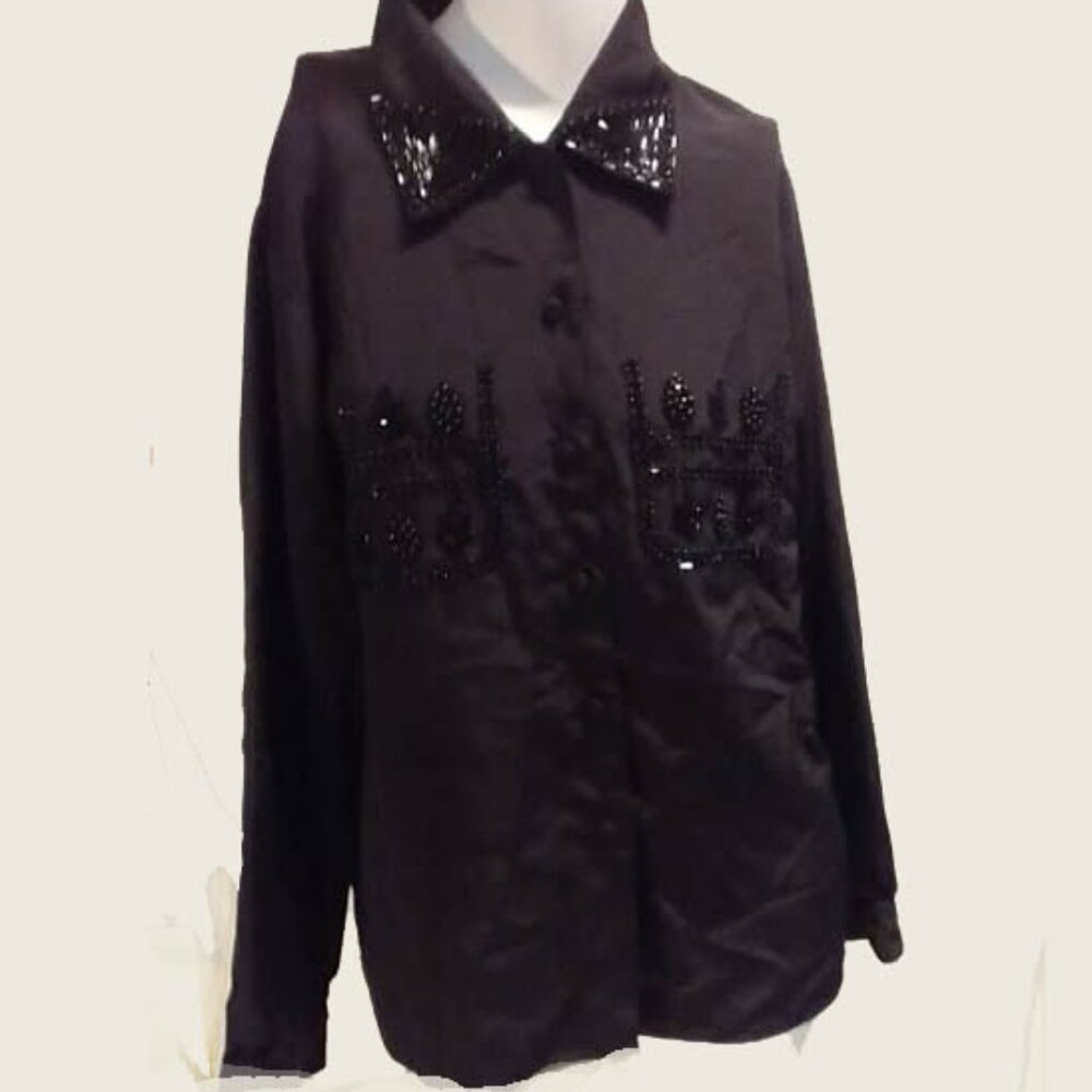 Black blouse with sequins, Medium size